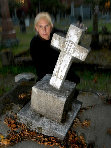 cemetery at night. Bay Cemetery at night,